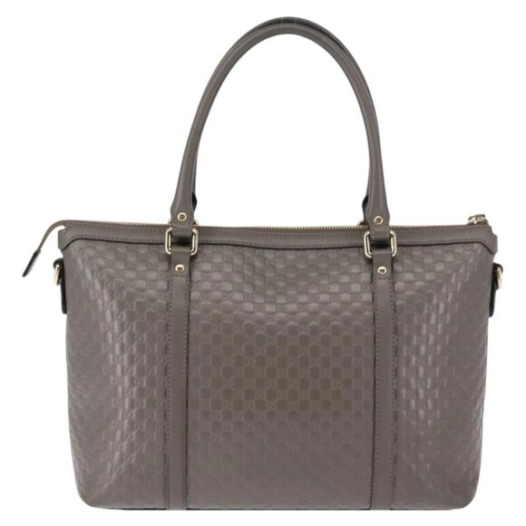 GUCCI Micro GG Guccissima Bag Leather Outlet Light gray 449656 Auth 146581 - Picture 3 of 16